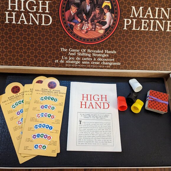 1984 Milton Bradley HIGH HAND board game. Revealed Hands & Shifting Strategies! - Picture 1 of 8
